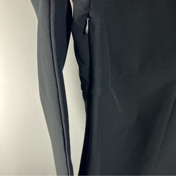 Black Ruffle Mock Neck Long Sleeve Mini Dress - Picture 9 of 15